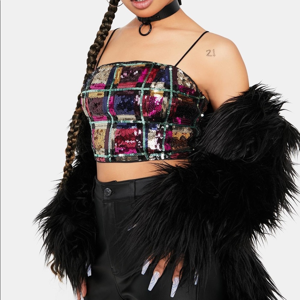 Dollskill shining in sequins crop top